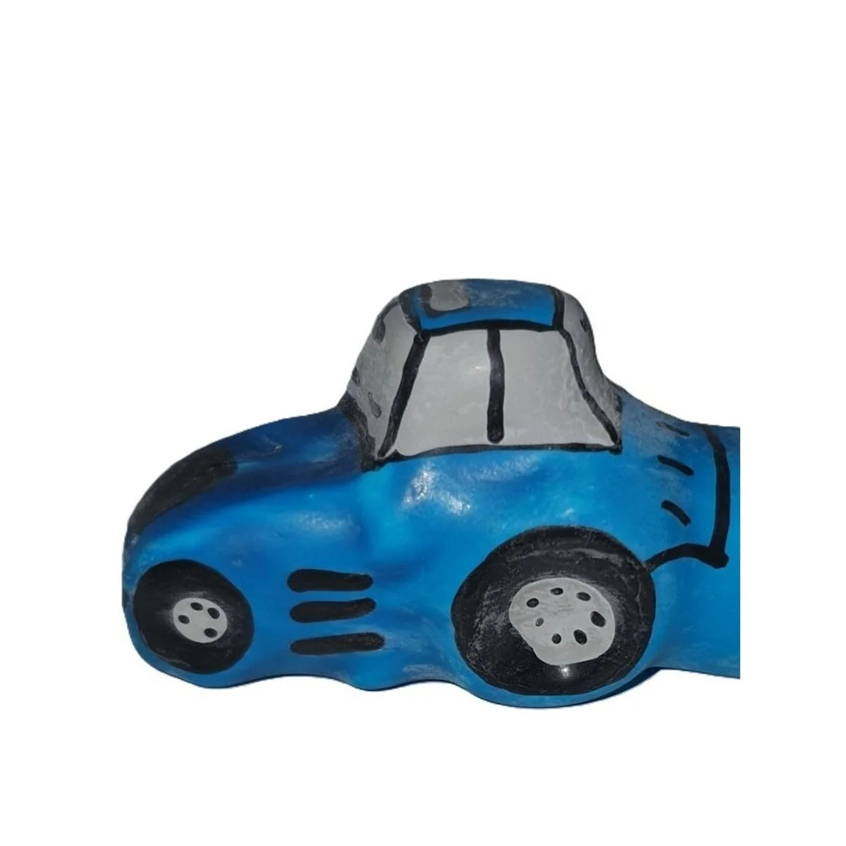 HANDBEMALTES KONDOM TRAKTOR BLAU XL VON KONDOMERIE