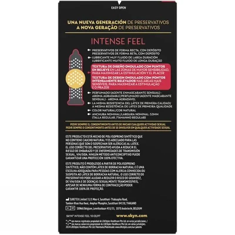 KONDOM MIT INTENSIVEM GEFÜHL UND STRUKTURIERTEM WELLENDESIGN, 10 STÜCK VON SKYN 2