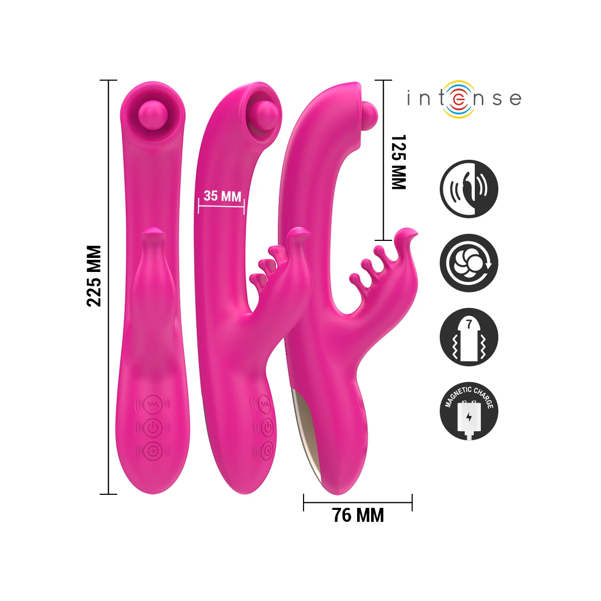 CHRISTINA MULTIFUNKTIONS-RABBIT-VIBRATOR 22,5 CM ROSA VON INTENSE FUN