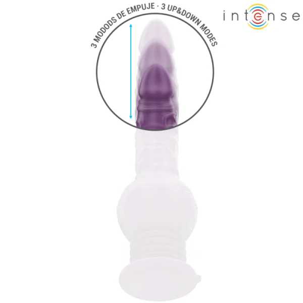TATUM MULTIFUNKTIONSVIBRATOR MIT AUF- UND ABVIBRATION 24 CM LILA VON INTENSE FUN