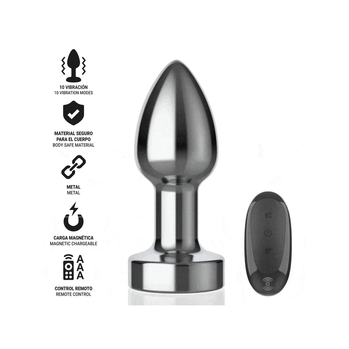 ANAL PLUG 10 VIBRATIONEN METALL MIT FERNBEDIENUNG S VON INTENSE ANAL TOYS