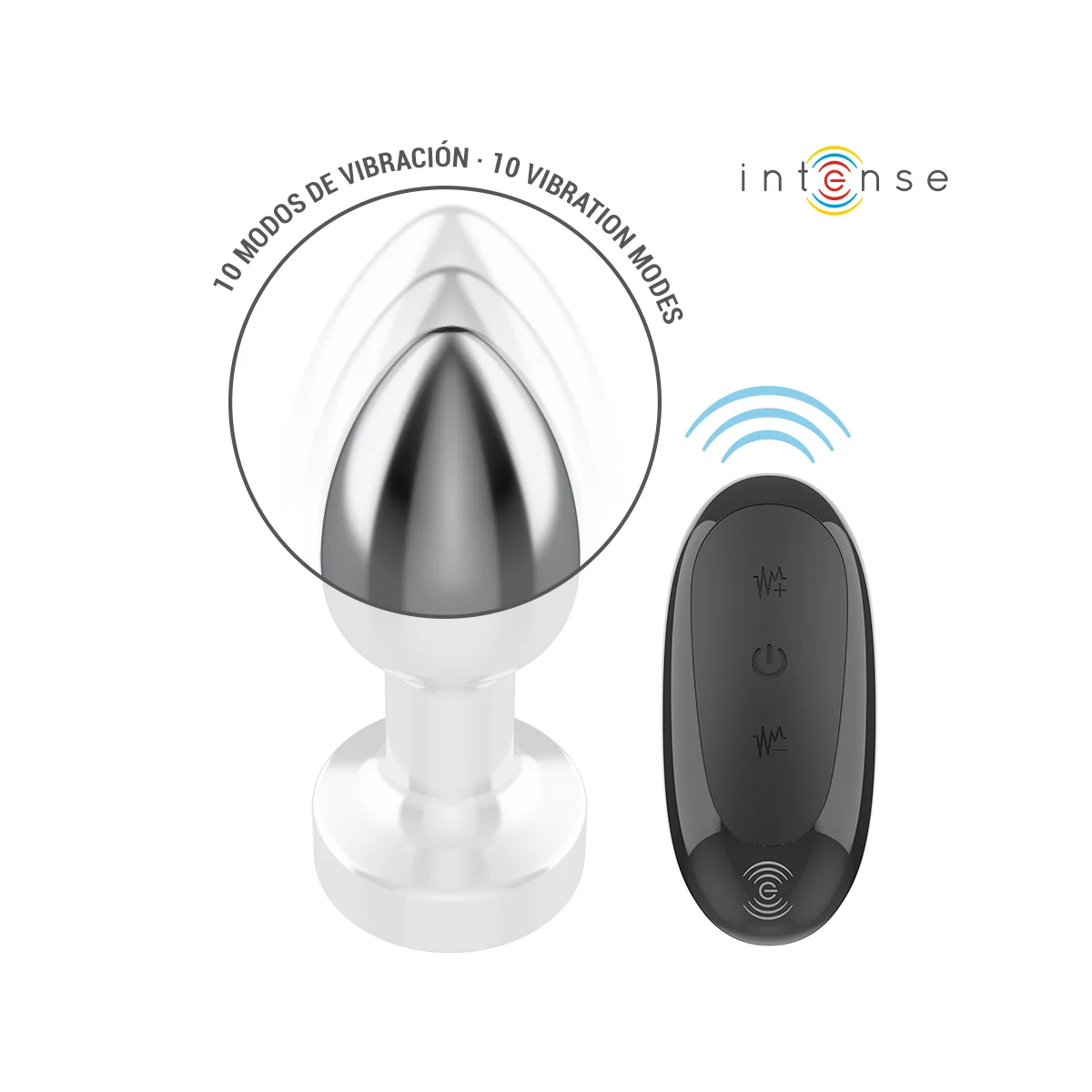 ANAL PLUG 10 VIBRATIONEN METALL MIT FERNBEDIENUNG S VON INTENSE ANAL TOYS
