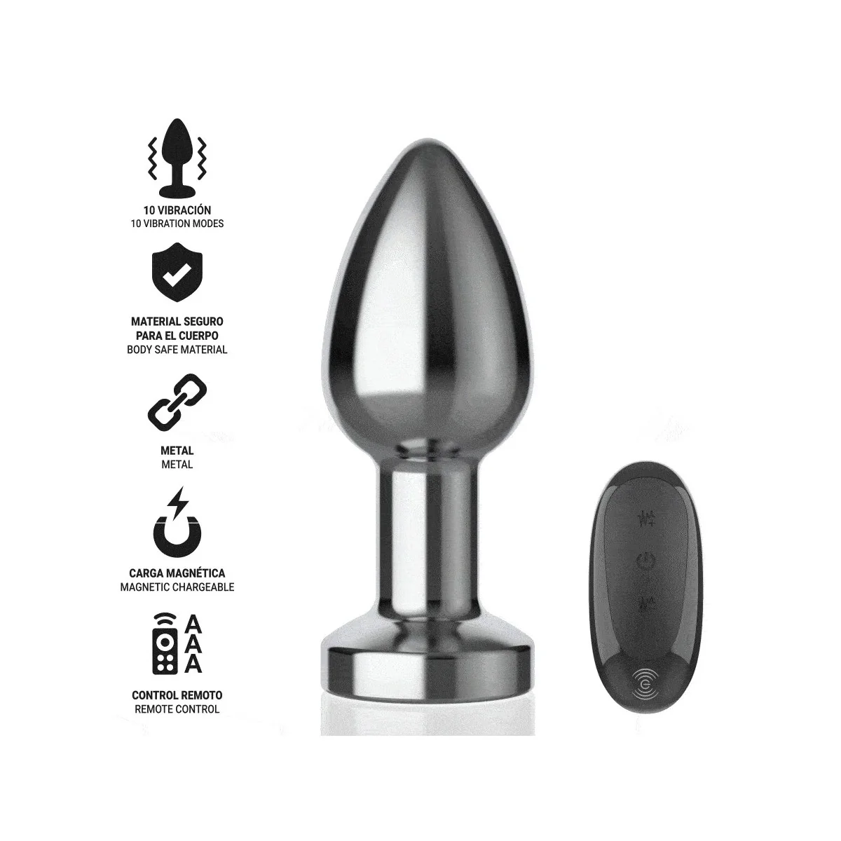ANAL PLUG 10 VIBRATIONEN METALL MIT FERNBEDIENUNG M VON INTENSE ANAL TOYS