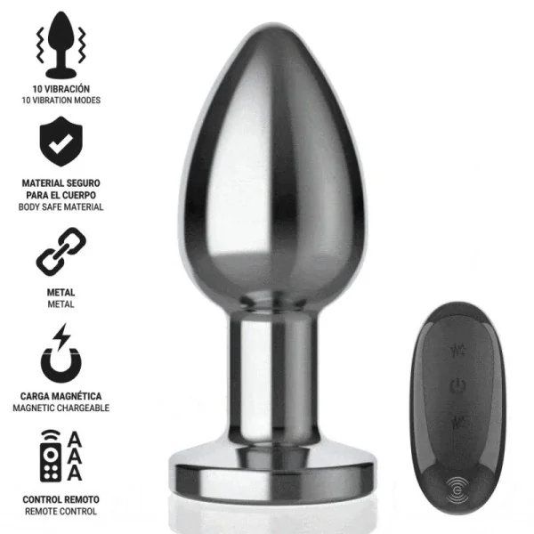 ANAL PLUG 10 VIBRATIONEN METALL MIT FERNBEDIENUNG L VON INTENSE ANAL TOYS