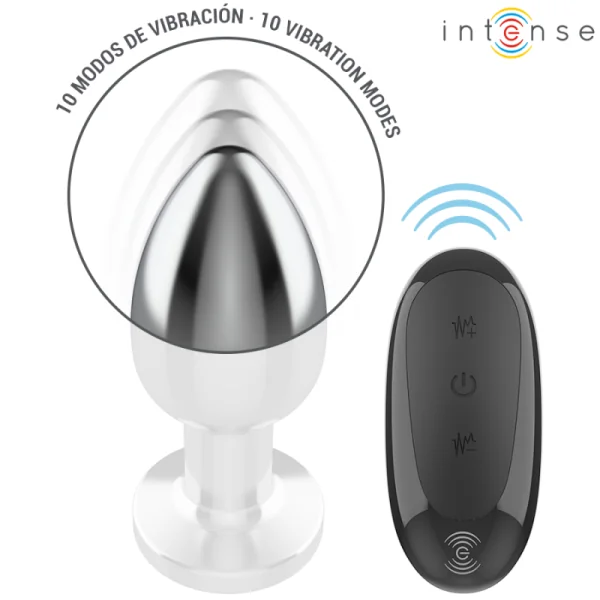 ANAL PLUG 10 VIBRATIONEN METALL MIT FERNBEDIENUNG L VON INTENSE ANAL TOYS