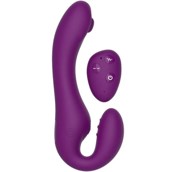2 IN 1 STRAPLESS STRAP-ON VIBRATOR MIT FERNBEDIENUNG LILA VON XOCOON