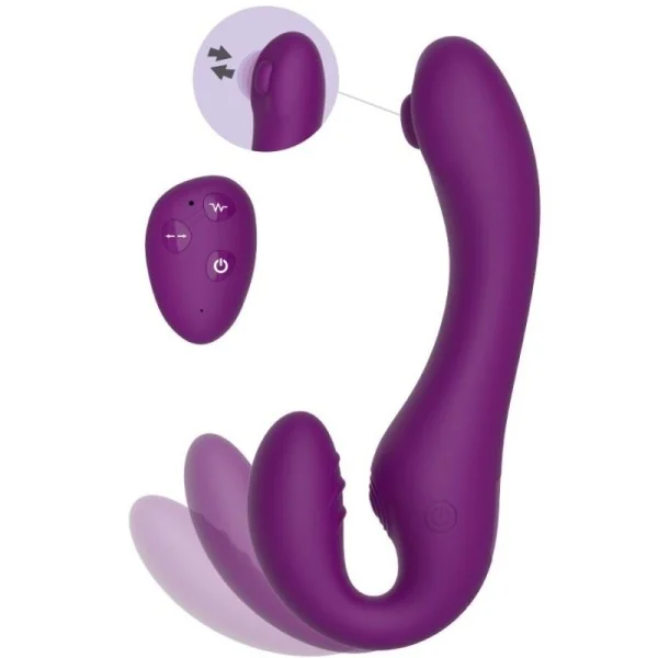 2 IN 1 STRAPLESS STRAP-ON VIBRATOR MIT FERNBEDIENUNG LILA VON XOCOON