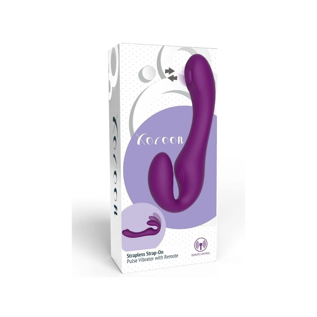 2 IN 1 STRAPLESS STRAP-ON VIBRATOR MIT FERNBEDIENUNG LILA VON XOCOON