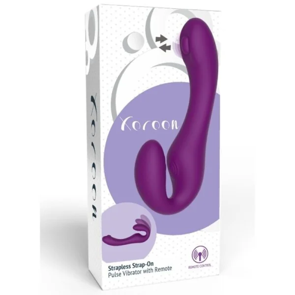2 IN 1 STRAPLESS STRAP-ON VIBRATOR MIT FERNBEDIENUNG LILA VON XOCOON