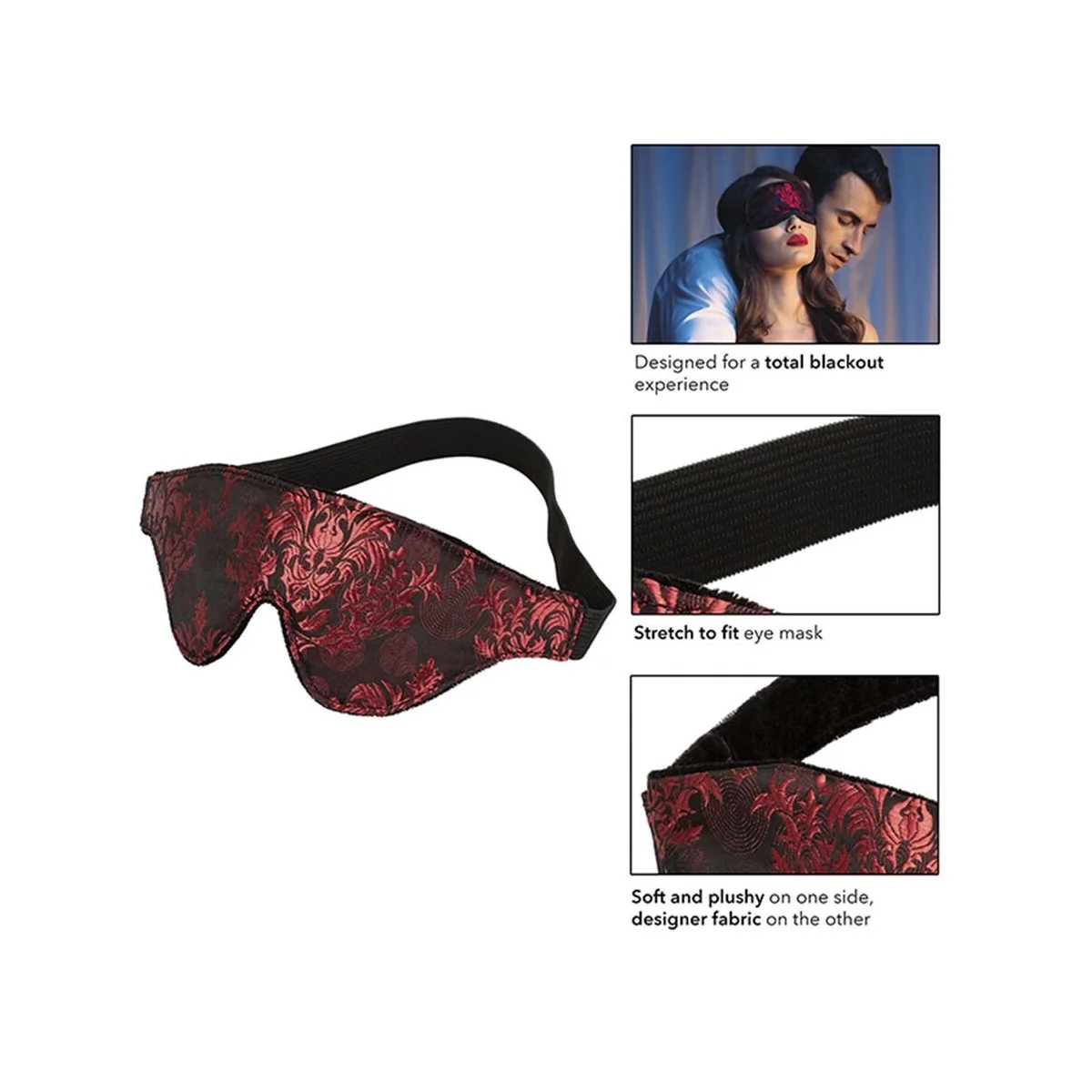 SCANDAL BLICKDICHTE AUGENMASKE MIT ROTEN DETAILS VON CALEXOTICS