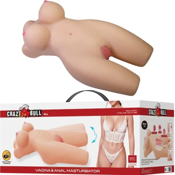 MIA REALISTISCHER WEIBLICHER TORSO VAGINA UND ANAL 8,5 KG VON CRAZY BULL