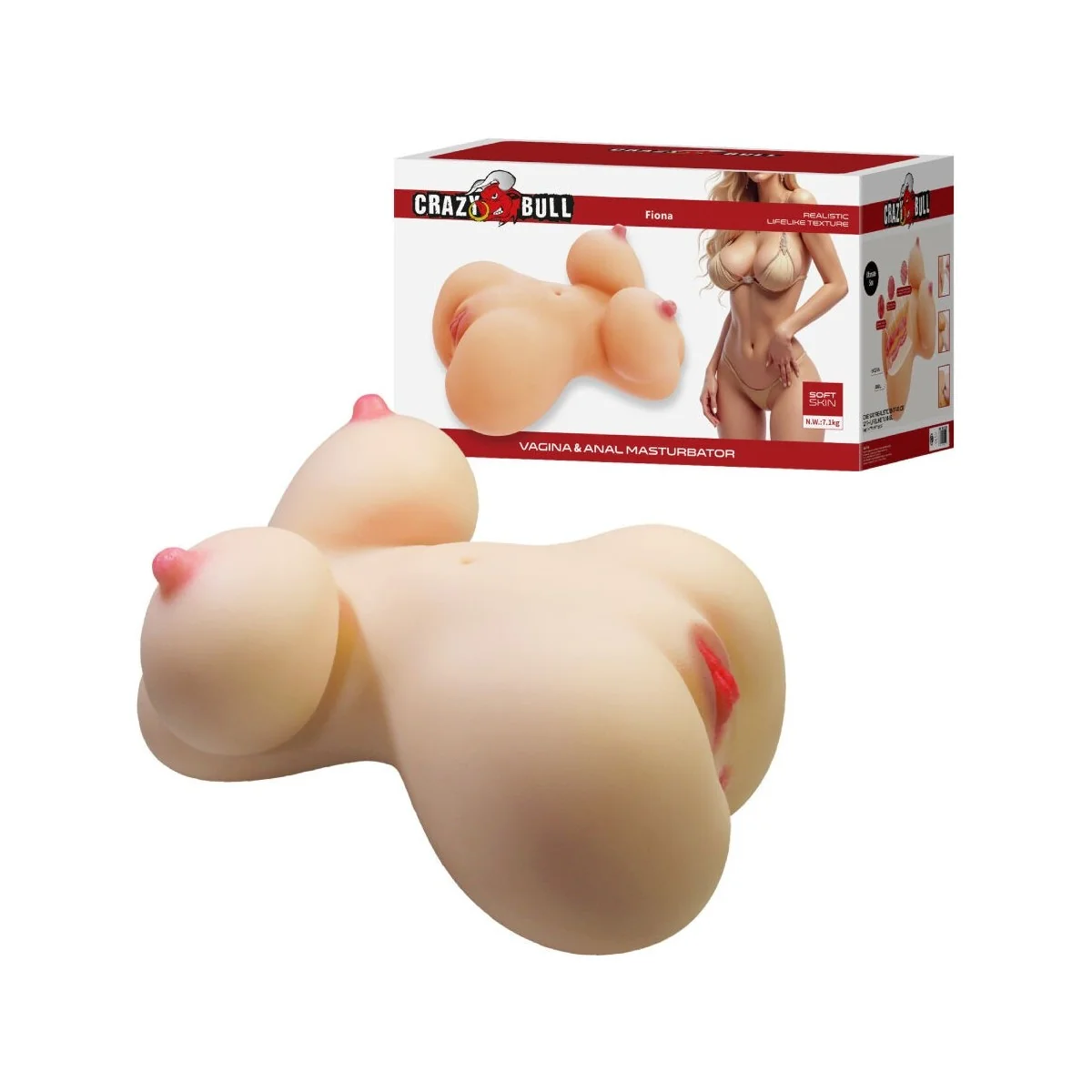 FIONA REALISTISCHER WEIBLICHER TORSO VAGINA UND ANAL 7,1 KG VON CRAZY BULL
