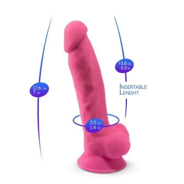MODELL 1 REALISTISCHER PENIS PREMIUM-SILIKON SILEXPAN FLUORESZIERENDES ROSA 17,5 CM VON SILEXD