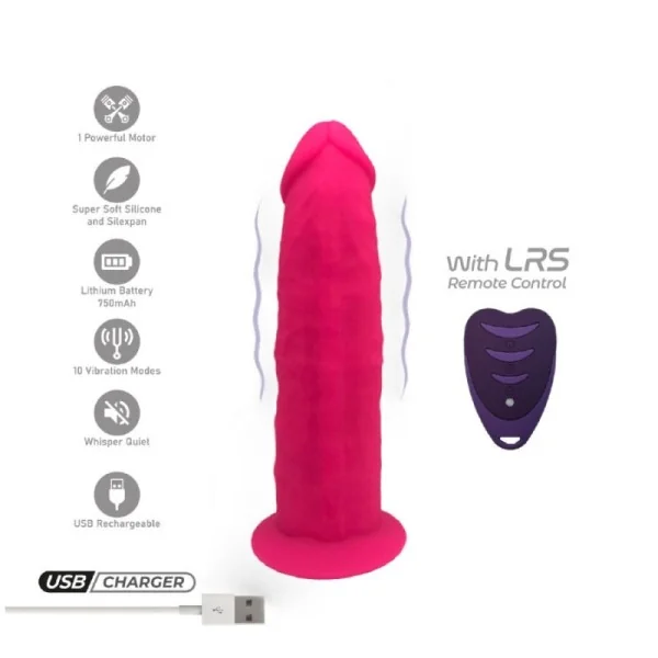 REALISTISCHER PENIS MODELL 2 ROSA + MIT FERNBEDIENUNG LRS 17 CM VON SILEXD