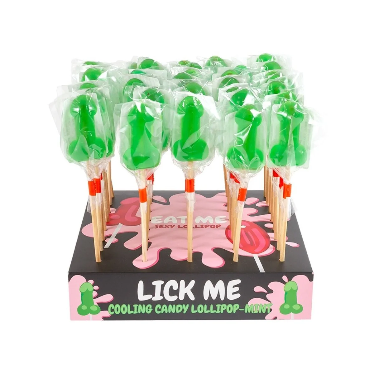 MINZ-SÜSSIGKEITEN-PENIS-LUTSCHER-DISPLAY MIT KÄLTEEFFEKT (40 STÜCK) VON SECRETPLAY COSMETIC