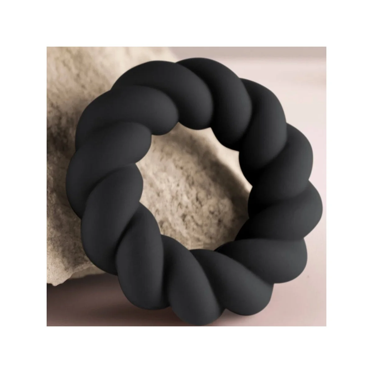 TWIST SCHWARZER SILIKON-MASTURBATORRING VON ROCKS-OFF