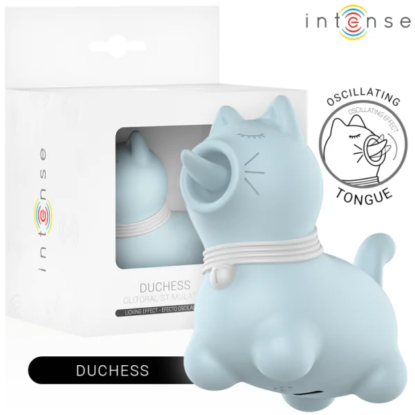 DUCHESS STIMULATOR MIT ROTIERENDER ZUNGE 360º BLAU VON INTENSE FUN