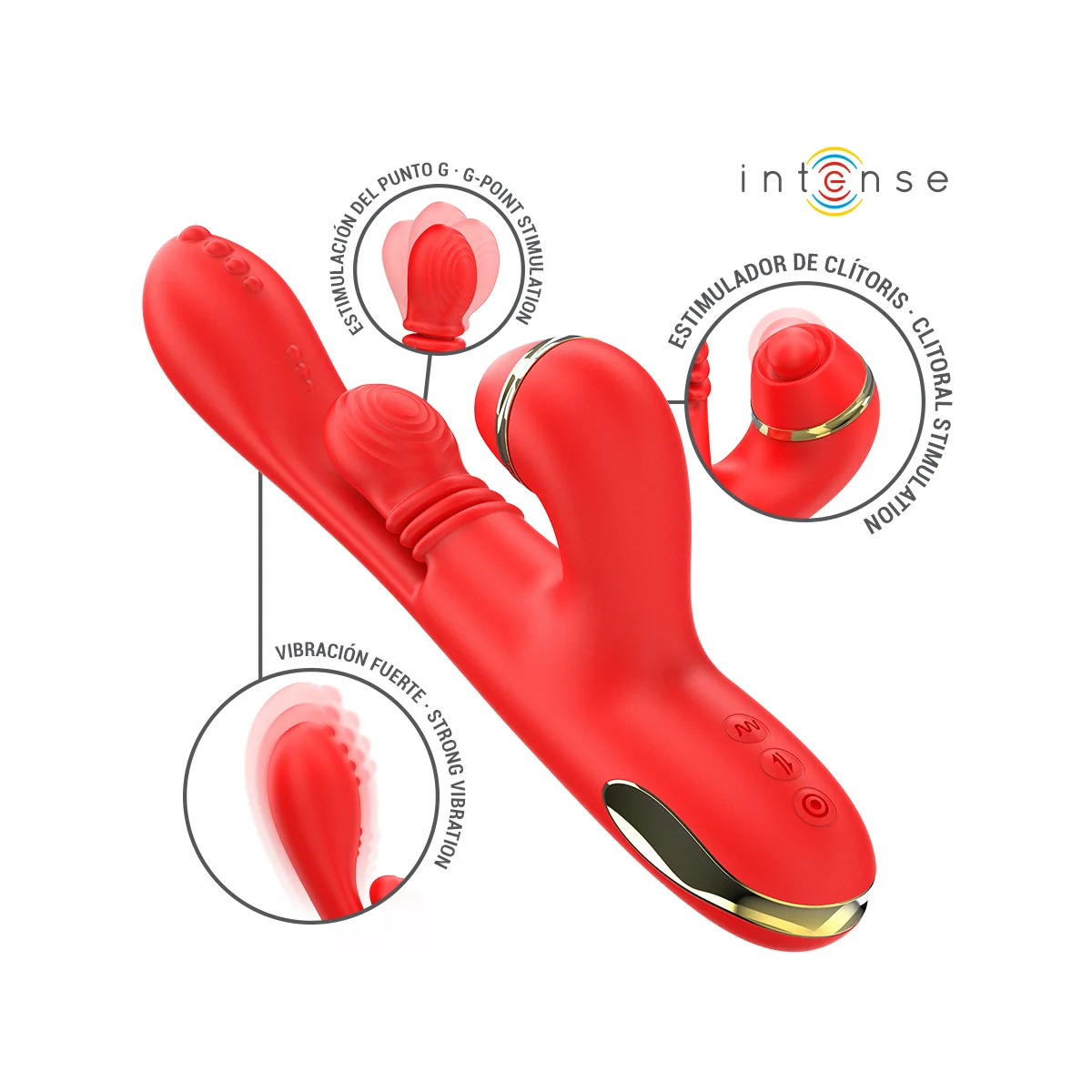 KATY MULTIFUNKTIONS-KLITORIS-STIMULATOR 4 AUSTAUSCHBARE KÖPFE ROT VON INTENSE FUN