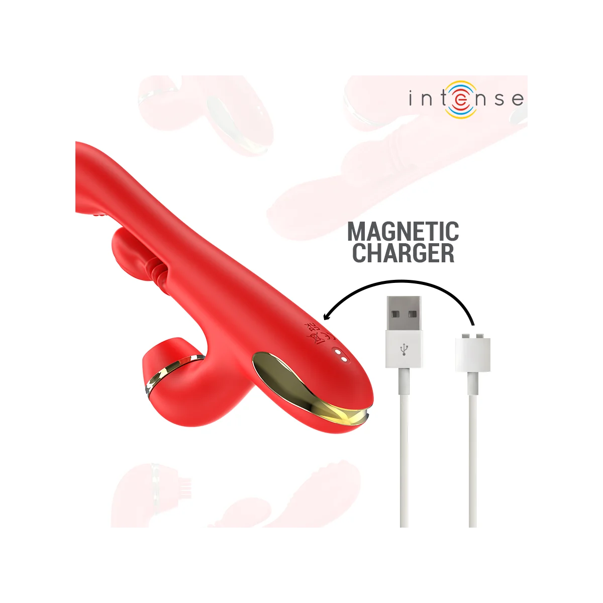 KATY MULTIFUNKTIONS-KLITORIS-STIMULATOR 4 AUSTAUSCHBARE KÖPFE ROT VON INTENSE FUN