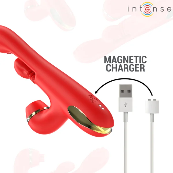 KATY MULTIFUNKTIONS-KLITORIS-STIMULATOR 4 AUSTAUSCHBARE KÖPFE ROT VON INTENSE FUN