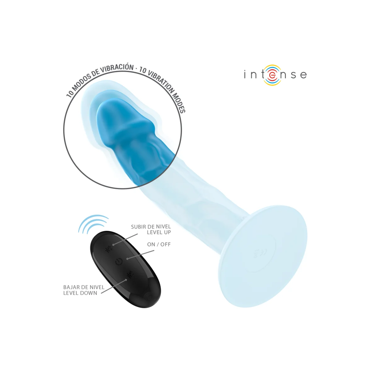 PHOEBE REALISTISCHER VIBRATOR 10 VIBRATIONEN BLAUE MIT FERNBEDIENUNG VON INTENSE FUN