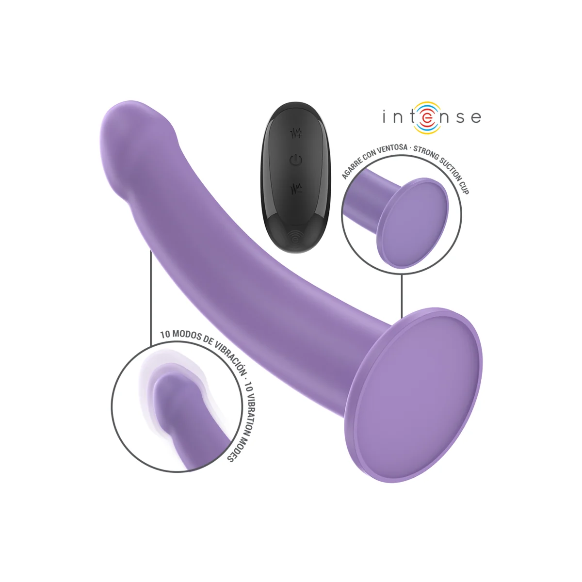 EDDIE VIBRATOR 17,5 CM 10 VIBRATIONEN LILA MIT FERNBEDIENUNG VON INTENSE FUN