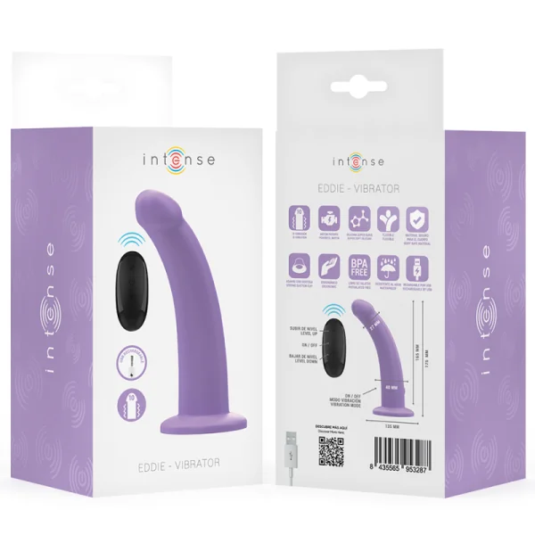 EDDIE VIBRATOR 17,5 CM 10 VIBRATIONEN LILA MIT FERNBEDIENUNG VON INTENSE FUN