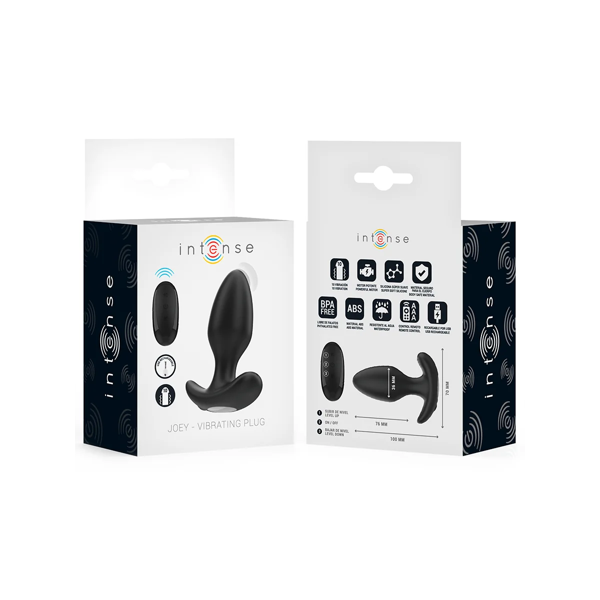 JOEY ANAL PLUG 10 VIBRATIONEN SCHWARZ MIT FERNBEDIENUNG VON INTENSE ANAL TOYS