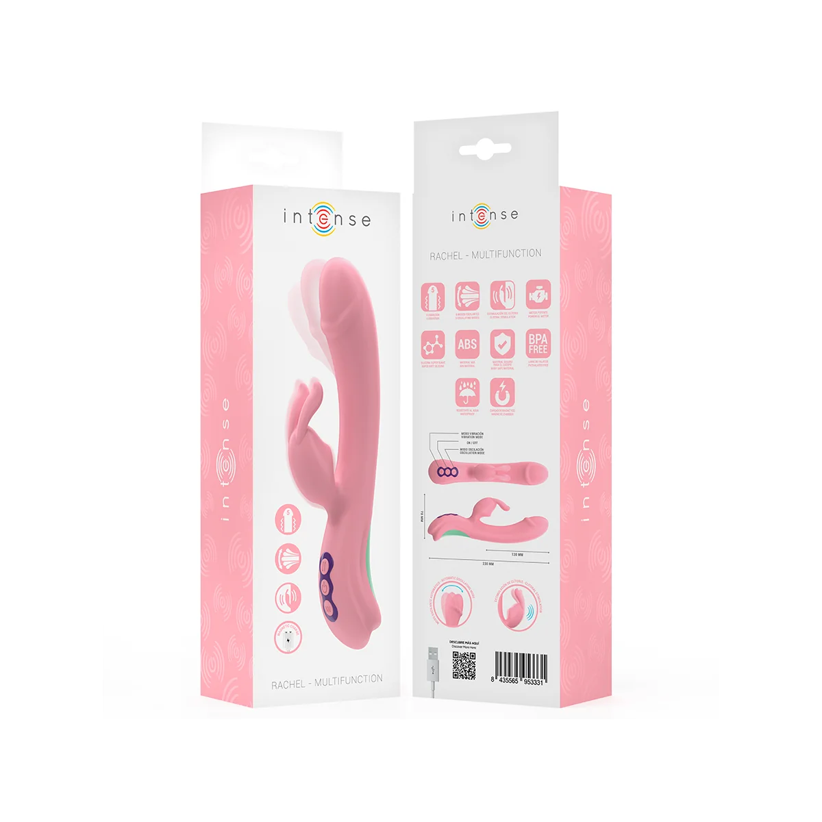 RACHEL RABBIT VIBRATOR 5 VIBRATIONEN ROSA VON INTENSE FUN