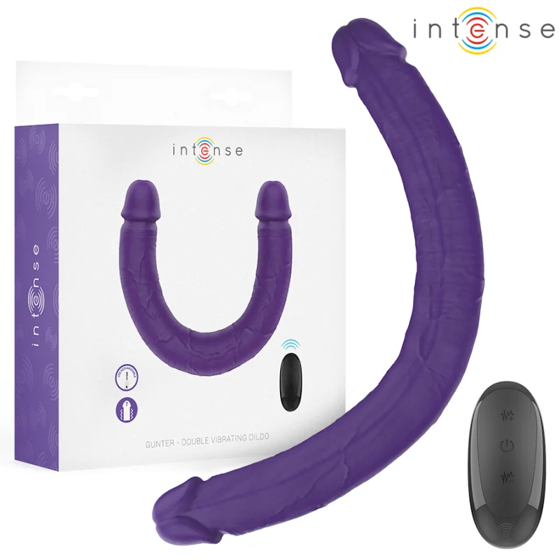 GUNTER DILDO DOPPELVIBRATOR 40 CM LILA MIT FERNBEDIENUNG VON INTENSE FUN