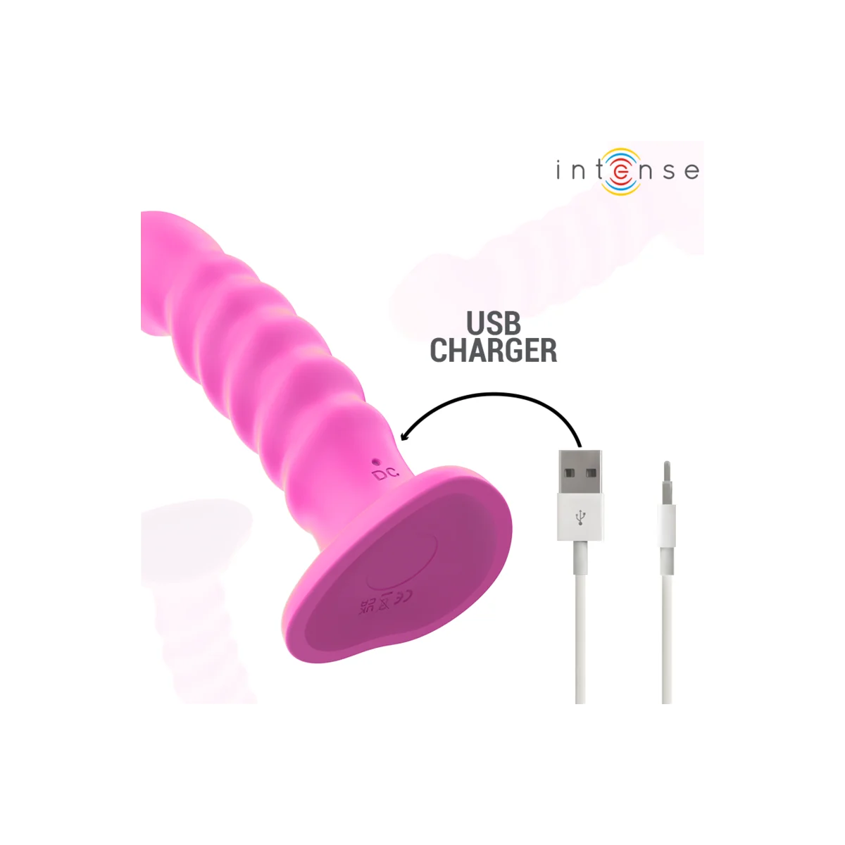 CINDY VIBRATOR GRÖSSE L SPIRALENDESIGN 10 VIBRATIONEN ROSA MIT FERNBEDIENUNG VON INTENSE FUN