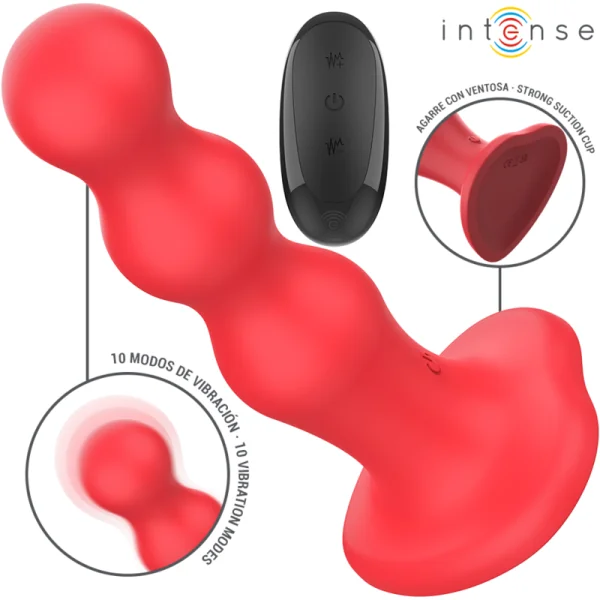 CODY VIBRATOR MIT SAUGNÄPFEN ROTE MIT FERNBEDIENUNG VON INTENSE FUN