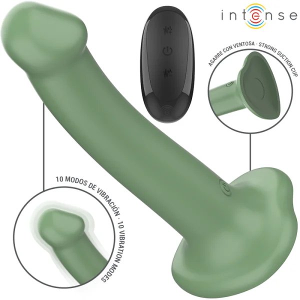 BECCA VIBRATOR MIT SAUGNAPF 10 VIBRATIONEN GRÜNE MIT FERNBEDIENUNG VON INTENSE FUN