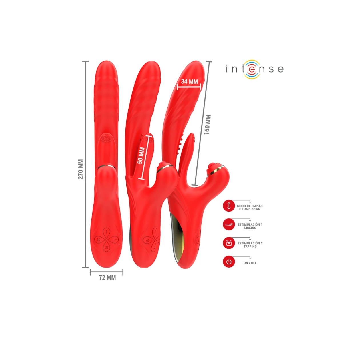 ROSALIA MULTIFUNKTIONSVIBRATOR 3 IN 1 ROT VON INTENSE FUN