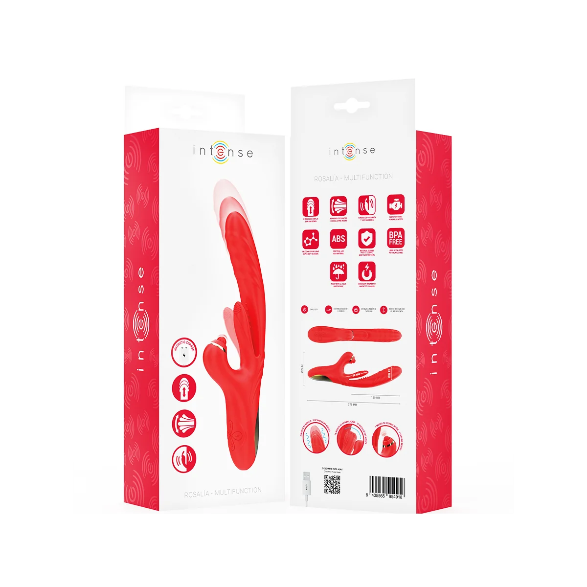 ROSALIA MULTIFUNKTIONSVIBRATOR 3 IN 1 ROT VON INTENSE FUN