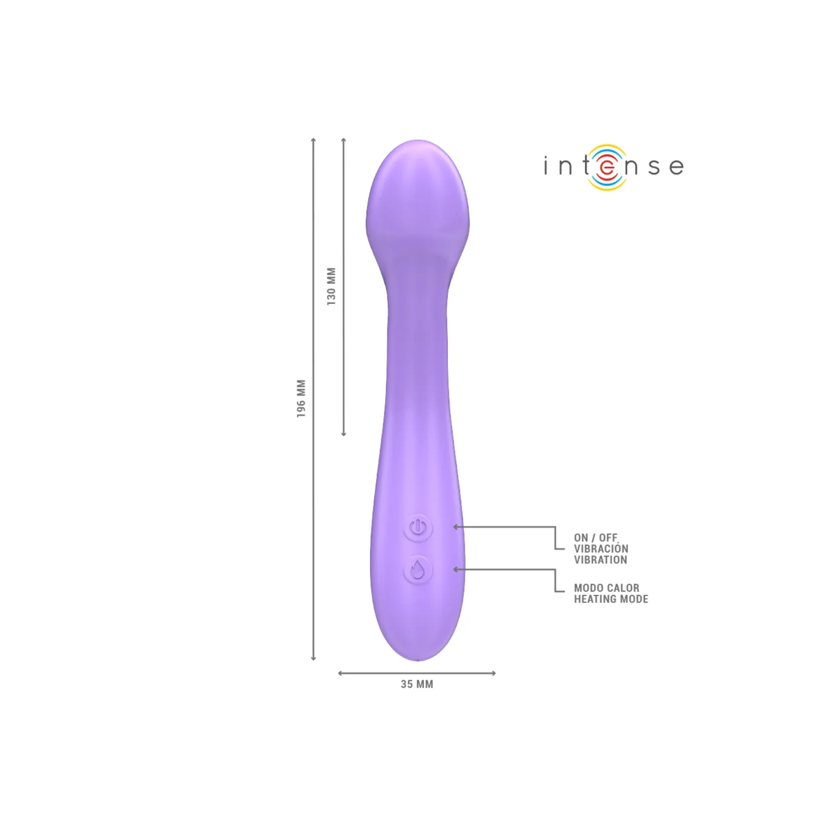 BECKY VIBRATOR 19 CM HEIZBAR 7 VIBRATIONEN LILA VON INTENSE FUN