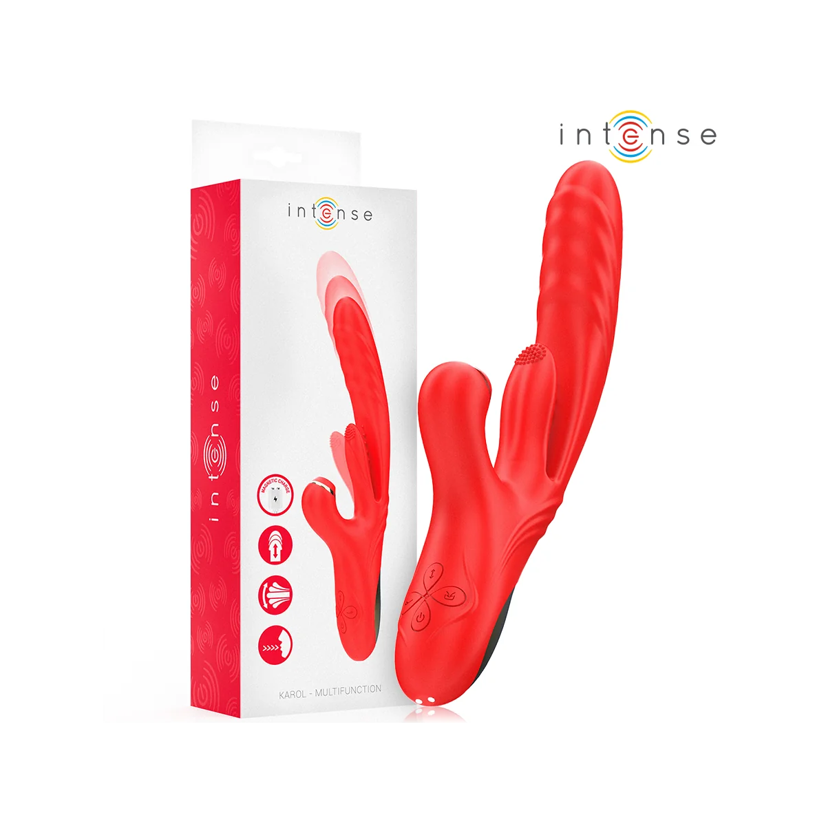 KAROL MULTIFUNKTIONSVIBRATOR STOSS & STIMULATION & STIMULIERENDE WELLEN ROT VON INTENSE FUN