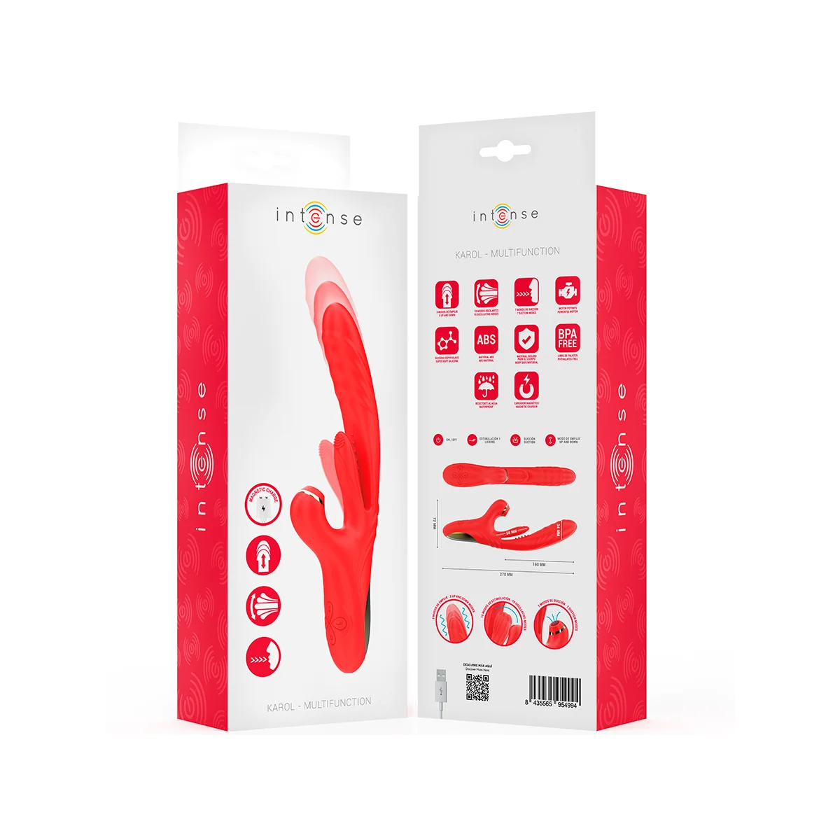 KAROL MULTIFUNKTIONSVIBRATOR STOSS & STIMULATION & STIMULIERENDE WELLEN ROT VON INTENSE FUN
