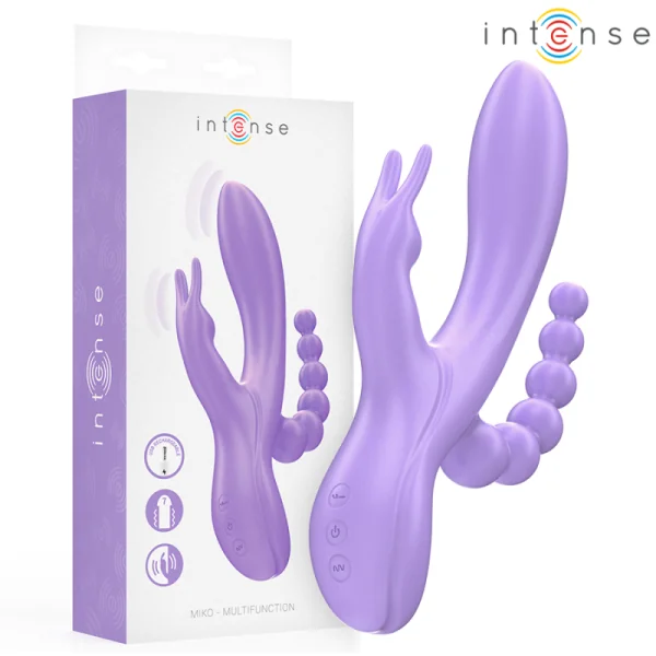 MIKO DREIFACHVIBRATOR RABBIT & STIMULATOR & ANAL 7 VIBRATIONEN LILA VON INTENSE FUN