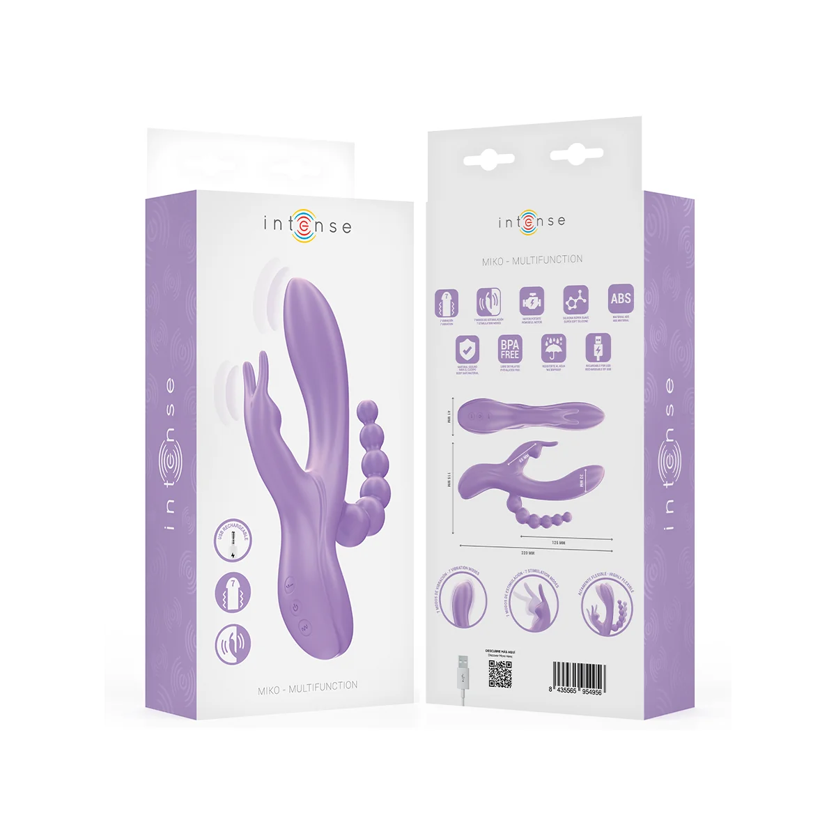 MIKO DREIFACHVIBRATOR RABBIT & STIMULATOR & ANAL 7 VIBRATIONEN LILA VON INTENSE FUN