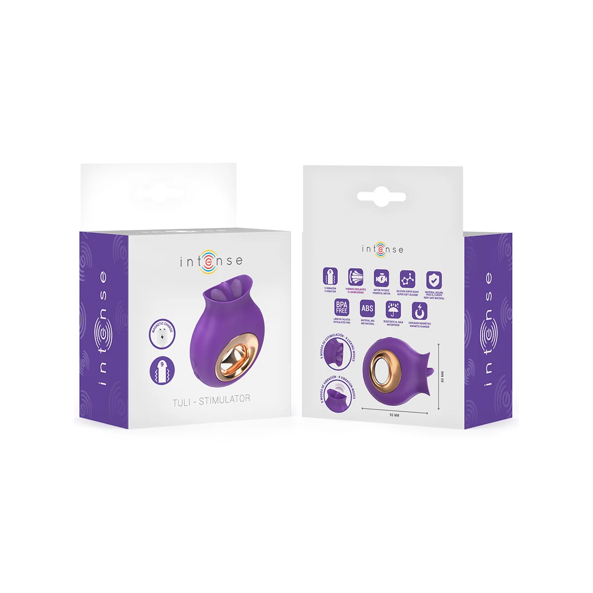 TULI KLITORISSTIMULATOR 9 VIBRATIONEN & 9 OSZILLATIONEN LILA VON INTENSE FUN