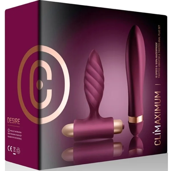 DESIRE KIT TWISTED VIBRATOR + ANALPLUG VON CLIMAXIMUM