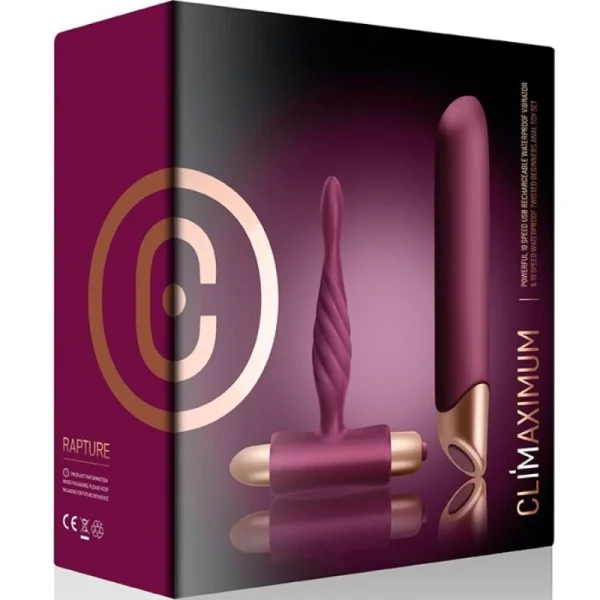 RAPTURE KIT VIBRATOR CLASSIC + ANFÄNGER-ANALPLUG VON CLIMAXIMUM