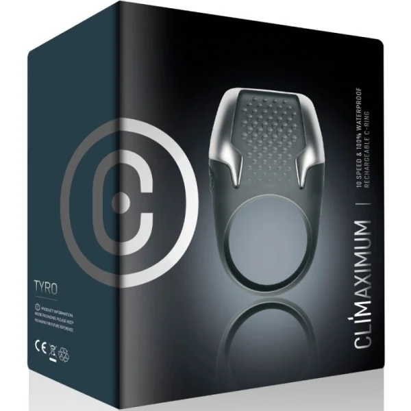 TYRO VIBRIERENDER PENISRING MIT LED-LICHTERN VON CLIMAXIMUM