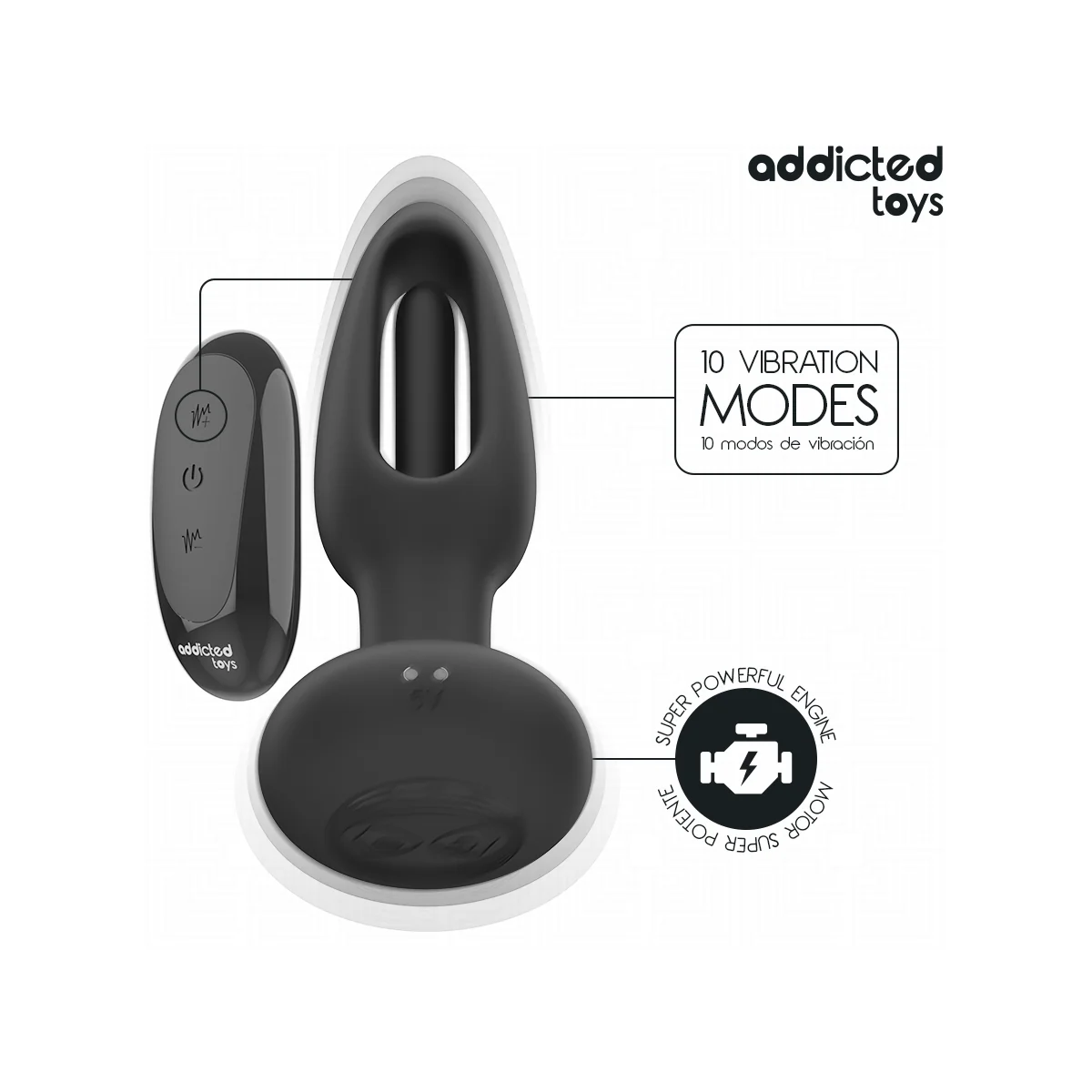 ANALPLUG MIT VIBRIERENDER ZUNGE UND MIT FERNBEDIENUNG VON ADDICTED TOYS