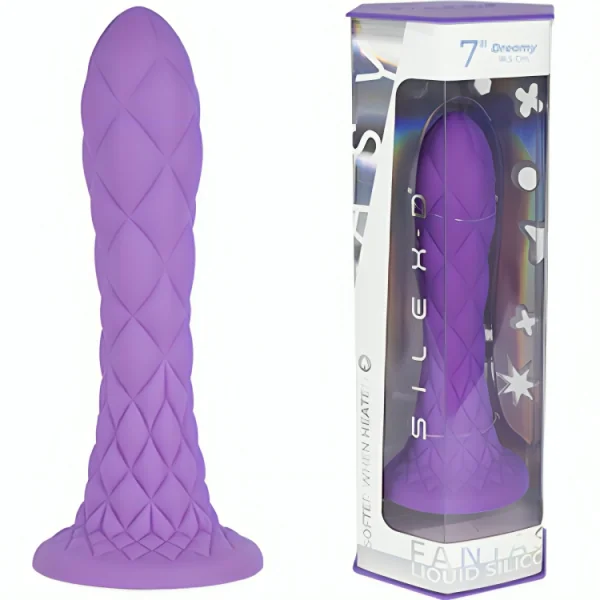 DREAMY DILDO FANTASY FLÜSSIGSILIKON THERMOREAKTIV VIOLETT 18,5 CM VON SILEXD