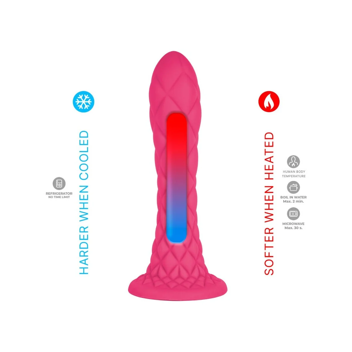DREAMY DILDO FANTASY FLÜSSIGSILIKON THERMOREAKTIV FUCHSIA 18,5 CM VON SILEXD