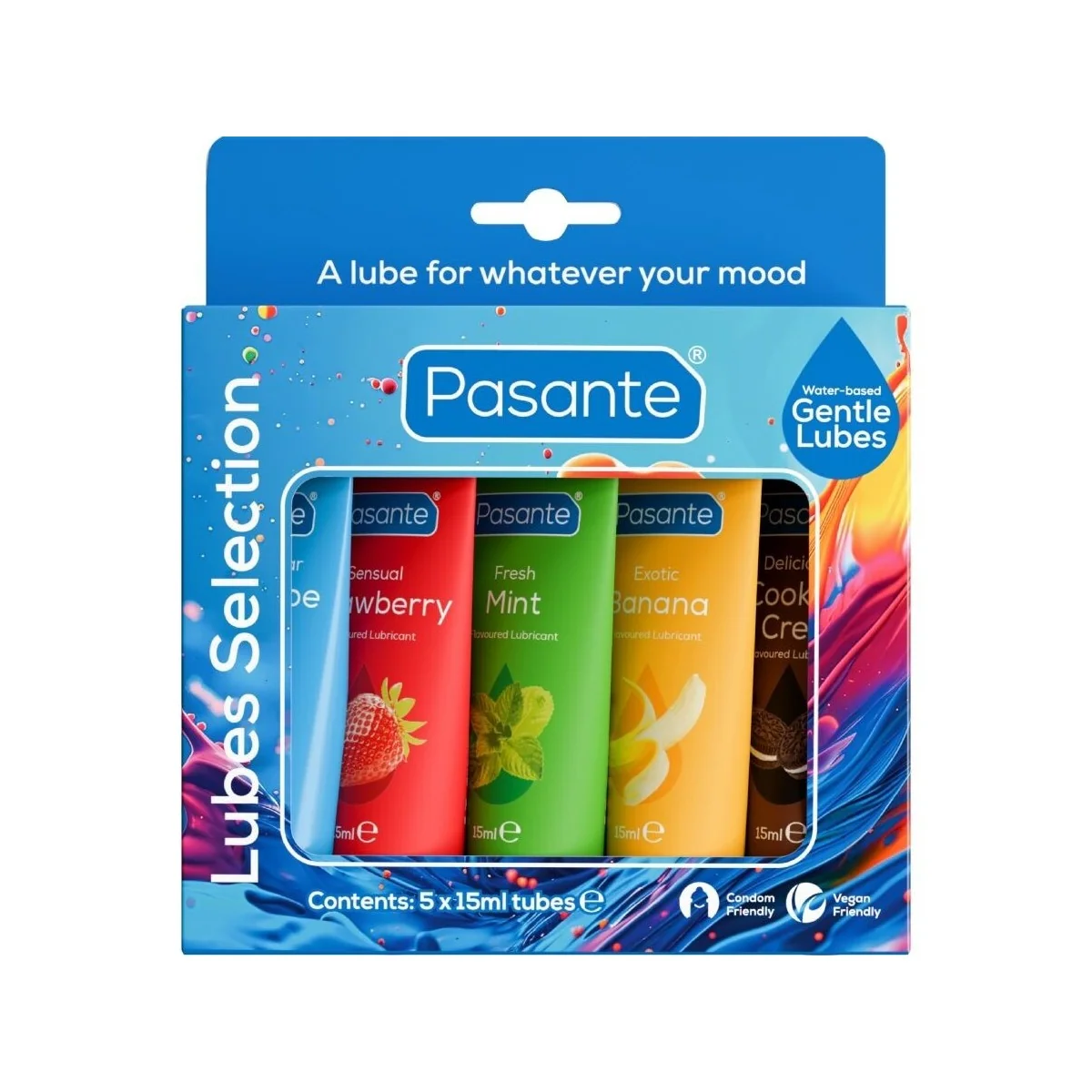 PACKUNG SORTIERTE GLEITMITTEL MIT GESCHMACK 5 STÜCK X 15 ML VON PASANTE