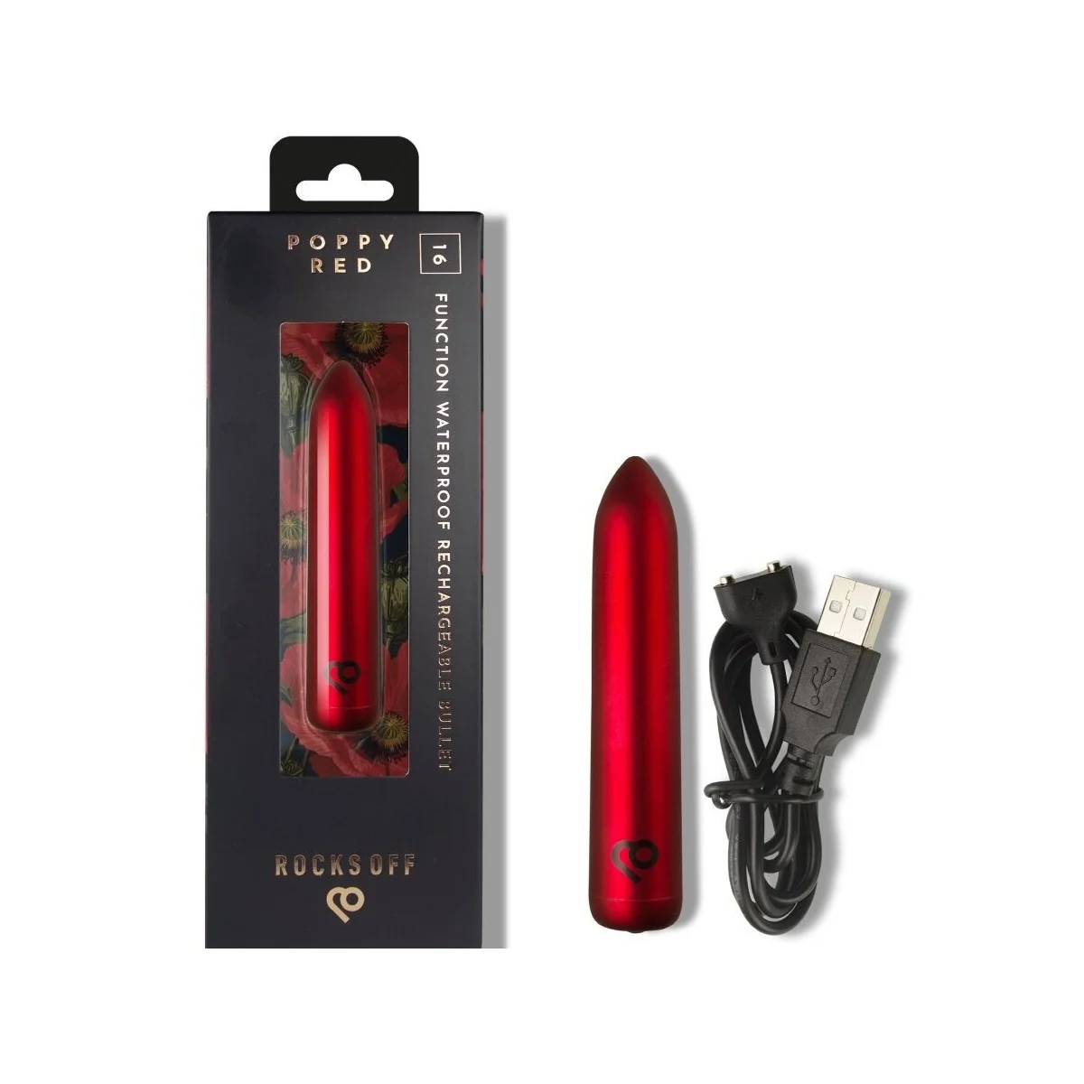 WIEDERAUFLADBARER VIBRIERENDER BULLET POPPY RED VON ROCKS-OFF