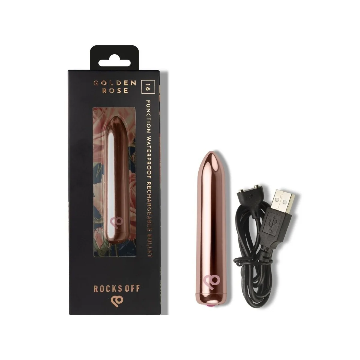 WIEDERAUFLADBARER VIBRIERENDER BULLET GOLDEN ROSE VON ROCKS-OFF